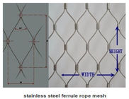 Ferruled Type Stainless Steel Rope Mesh Untuk Keselamatan, Kelambu Tali Kawat