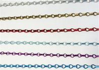 Warna 1.5mm Dekoratif Wire Mesh Aluminium Chain Strip Curtain 0.8kg