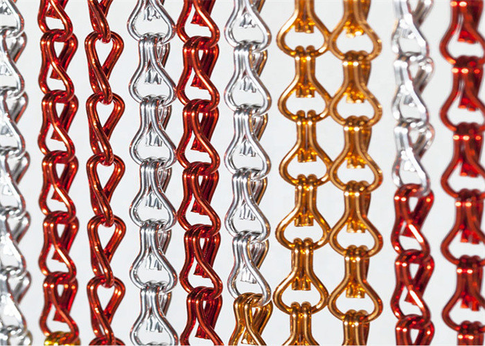2MM Aluminium Metal Mesh Curtain Chain Drapery Fabric Penggunaan dekoratif