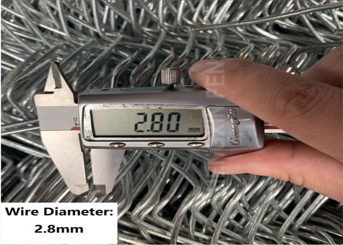 2.8mm Diameter Diamond Chain Link Pagar 8 kaki Tinggi Galvanized