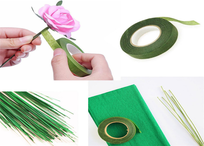 Kawat Bunga Kertas Kertas Lembut Ditutupi Untuk Handmake Art Flower Multi Warna Tersedia