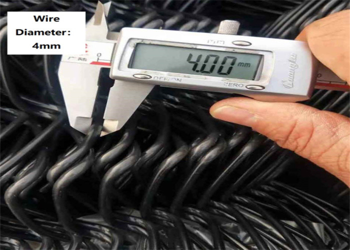 4mm Wire Diameter Chain Link Pagar Galvanis Hitam Dan Hijau Jalan Raya Penggunaan