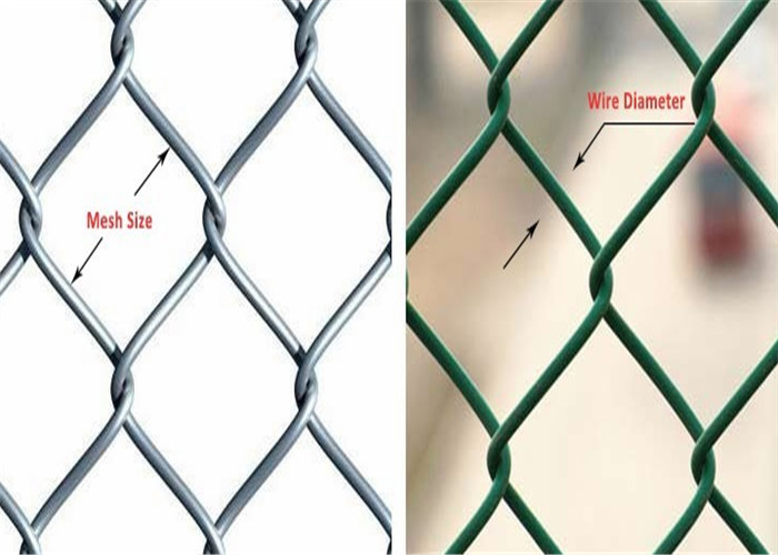 Diamond Hole Galvanized Chain Link Fence Penggunaan jalan raya