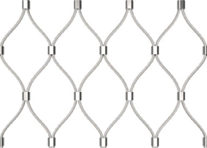 2.5cm Stainless 316 Steel Cable Mesh Ferrule Diamond Untuk Railing Tangga
