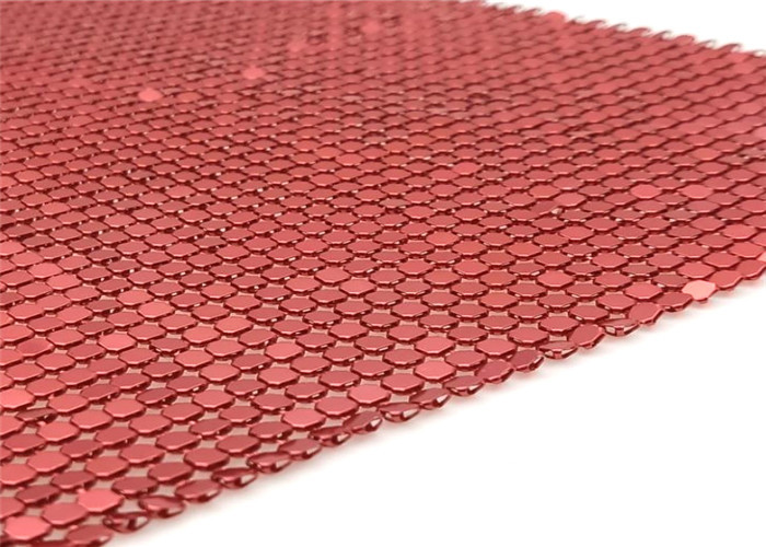 Bentuk Bulat Merah 6mm Dekoratif Wire Mesh Payet Logam